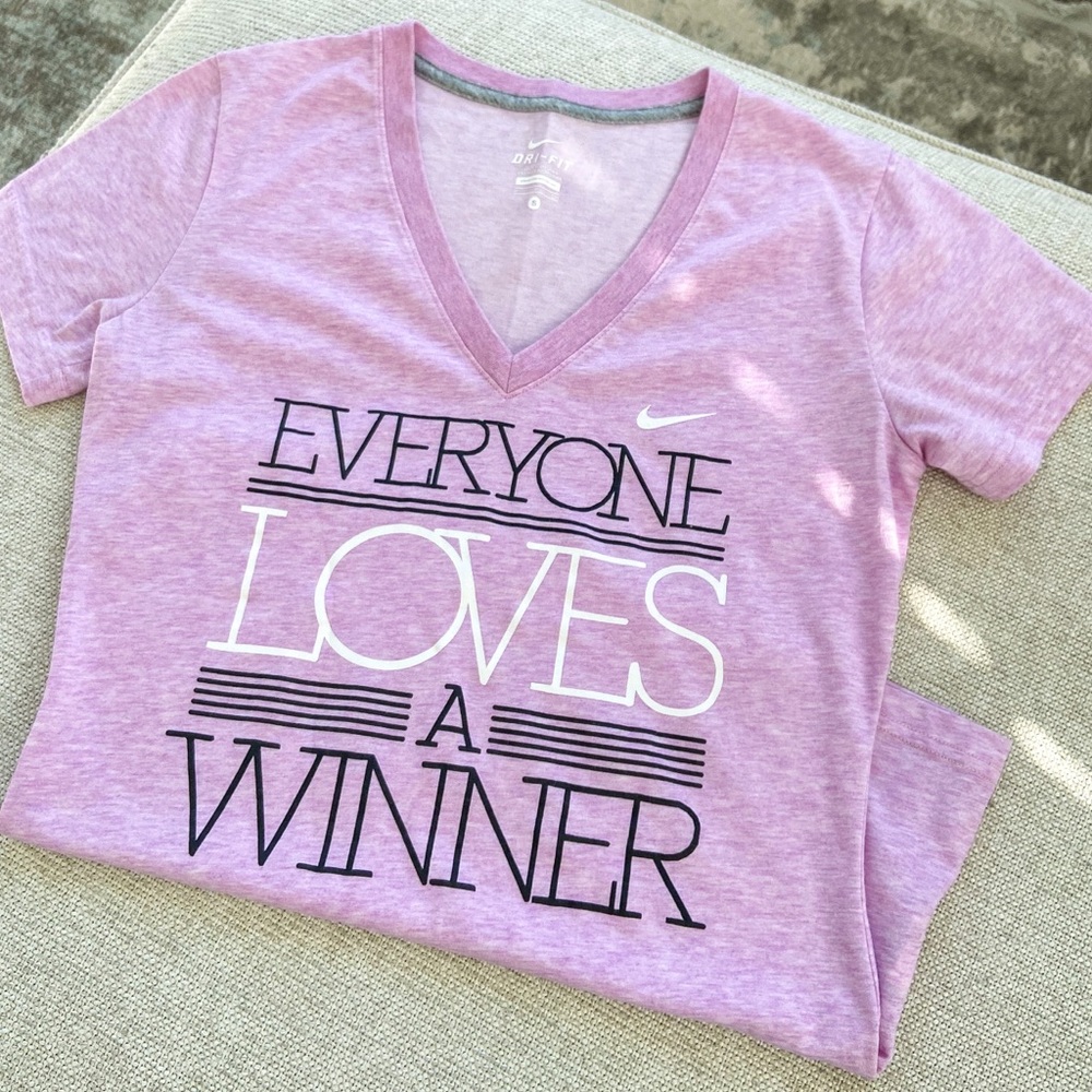 Nike Dri-Fit Workout Fitness V-Neck Top Shirt